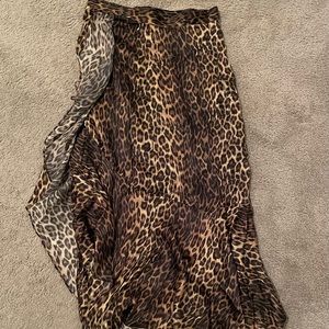 The Kooples satin leopard asymmetrical skirt. Size 3